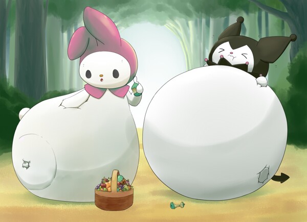 Commission Inflated My Melody And Kuromi By Selphy Fur Affinity Dot Net