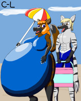 Daisy and Dylan at the beach