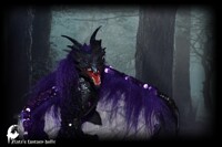 Black-violet Dragon soft sculpture, poseable dragon