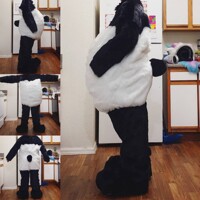 Panda Bodysuit, Feetpaws, and Tail Commission