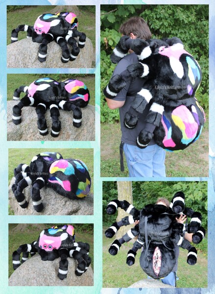 Giant Rainbow Spider Plush Backpack by BlueWolfCheetah Fur Affinity dot net