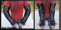 XL Premium Bright Black on Black Gauntlets