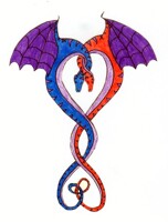 Blue and Red Dragon Knot