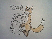 Fox Sloshing A Yote. [VORE]