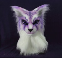 Purple Fantasy feline fursuit head