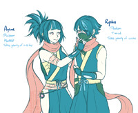 Gijinka - Greninja siblings