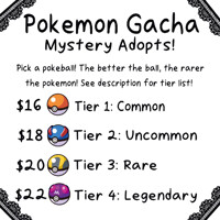 $16-$22 Pokemon Gacha Mystery Adopts! [NEW LIST]