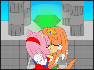 17Sonic- SonAmy Christmas kiss by GearGades -- Fur Affinity [dot] net