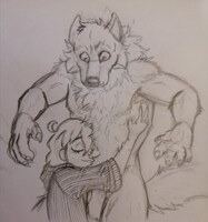 Ethan and Nadja - Werewolf Ethan gets a glomp