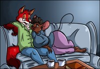 Snuggling on the couch