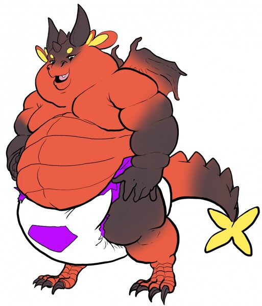 Red chubby dragon pokemon