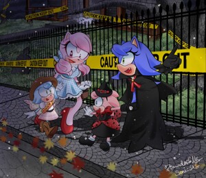 Halloween Sonamy 01 - The Addams Family by Celepom -- Fur Affinity [dot] net