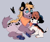 Woofy and Gin all paws