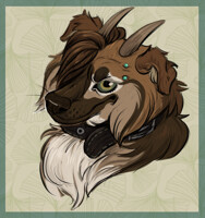 horned dog with soft fur