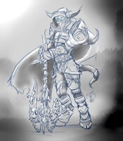 Sketch commission uncolored