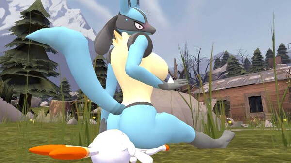 Steam Community :: Screenshot :: Shiny Lucario is trying to look cute.  and the other Lucario is showing his disapproval with a facepalm.