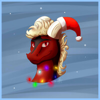 Dragon in a Christmas hat [2]