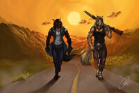 Sunset travel. Commission