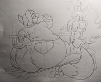 Teen ambrosia admires willys fat heavy bottom butt sketch