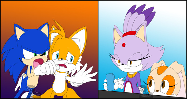 Sonic.Exe Fights Tails & Blaze The Cat #sonictheheadgehog #tailsthefox