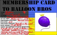 Membership card for Balloon Bros.