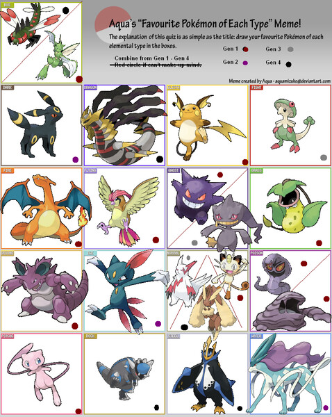 My Favorite Pokémon for each Type - Gen 4