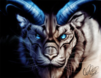 The Tiger Goat (Color edit/Mixed Media)