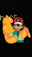 Ash and Dragonite