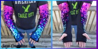 XL Blues to Purple to Pink Gradient Dragon Scale Gauntlets
