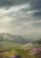 Backgrounds: green hills
