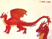 Reddlin Dragon (Marker drawing and Description)