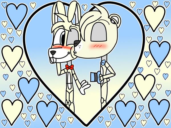 Freddy and Bonnie Stage Kiss by Wolfan-foxD -- Fur Affinity [dot] net