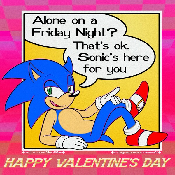 Hey, Happy Valentine's Day, Amy!” Sonic x Amy Art