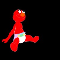 Elmo in a diaper