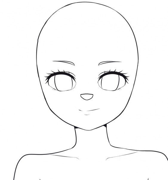 Transparent Anime Head Png - Anime Head Base Cartoon, Png Download ,  Transparent Png Image - PNGitem