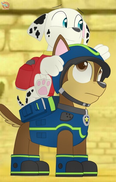 Paw Patrol - Zuma x Marshall by Rex100 -- Fur Affinity [dot] net