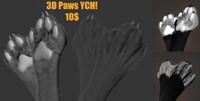 3D paws YCH!