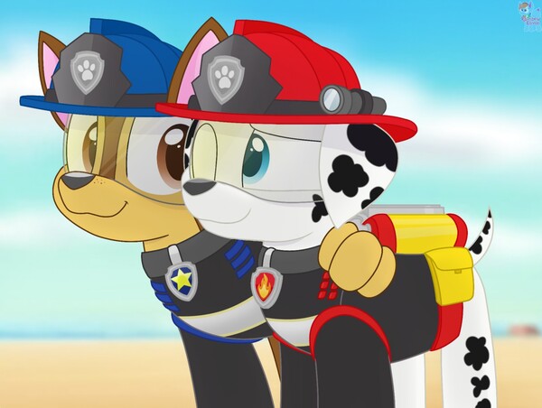 Paw Patrol - Zuma x Marshall by Rex100 -- Fur Affinity [dot] net