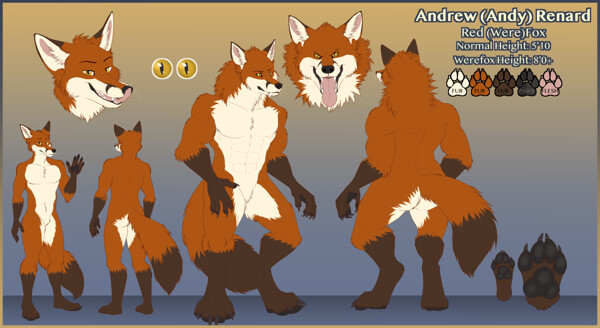 Just a quick look of Andy (me) as a normal fox and as a werefox!. 