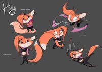 Shy fox poses X3