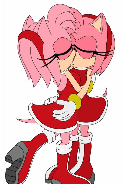 Amy Rose Kissing Amy Rose commission of Sonic-Yuri Finish by Runhurd.