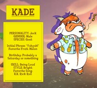 Kade the Goat! Animal Crossing Bio