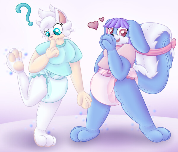 Diapered rainbow friends by Fire_Squid_cookie -- Fur Affinity [dot] net