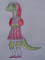 Mama Sharptooth as Little Red RIding Hood