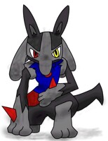 Me in lucario form by DraculKuroHemming 