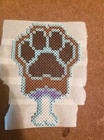 Glow in the Dark Perler Paw by murchman-creations -- Fur Affinity