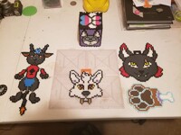 Glow in the Dark Perler Paw by murchman-creations -- Fur Affinity