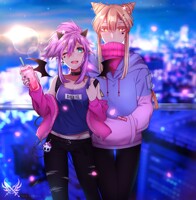 Couple OC  fanart by Tohkatana -- Fur Affinity [dot] net