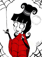 Lydia Deetz with a Spider. 