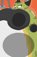 YCH: Carol Inflated Pressed Against Screen!